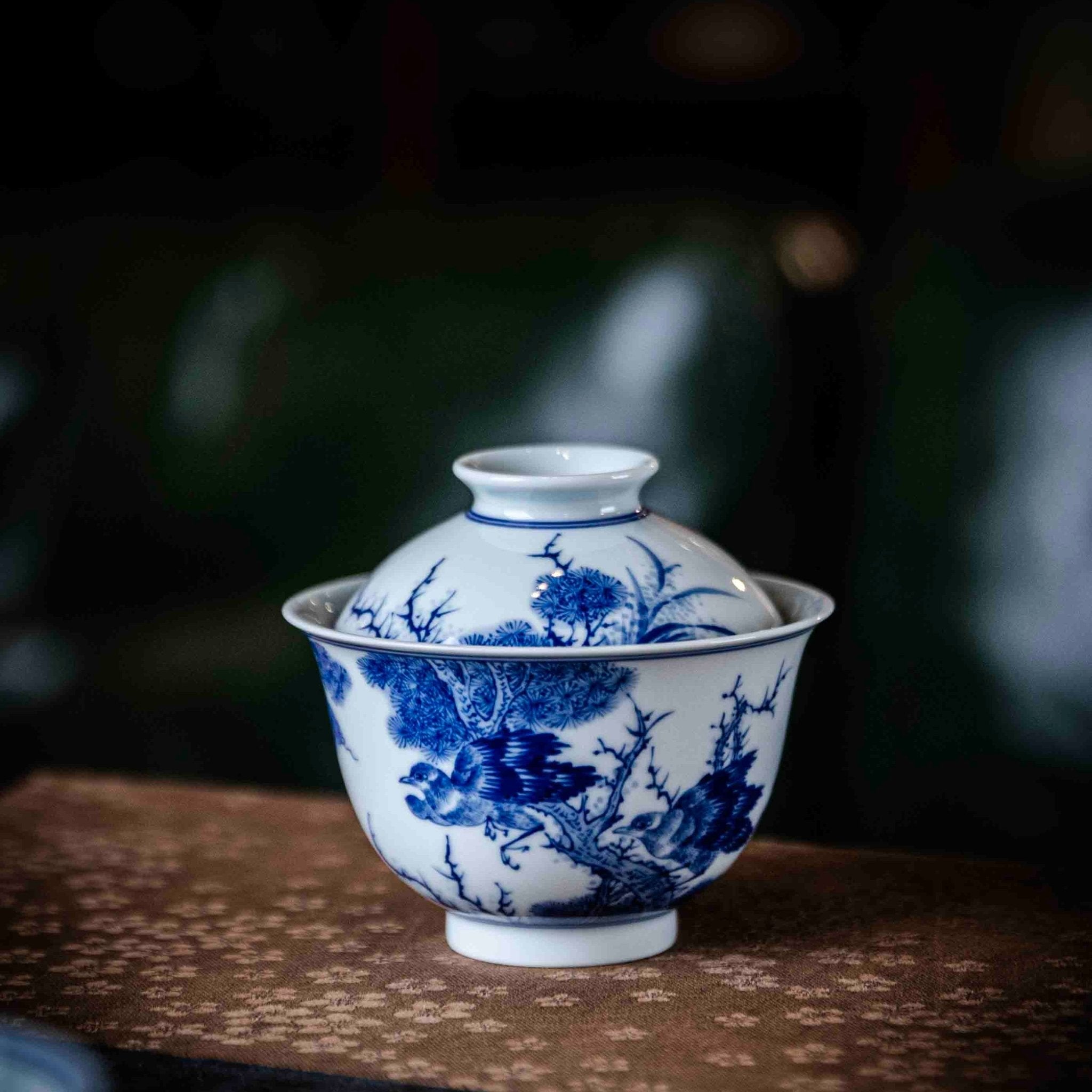 Hua Niao 120cc - Jing De Zhen Porcelain Gaiwan - zycs_China
