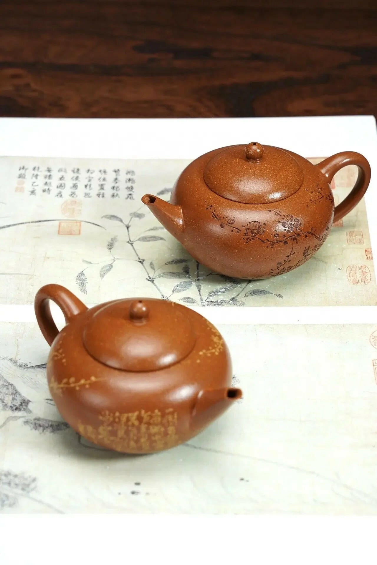 Hua Yun Shui Ping Teapot 180cc - Yixing Handmade Teapot - zycs_China