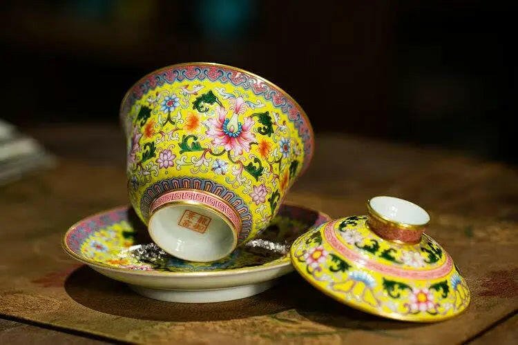 Huang Di Xi Fan Lian - Jing De Zhen Porcelain Gaiwan - zycs_China