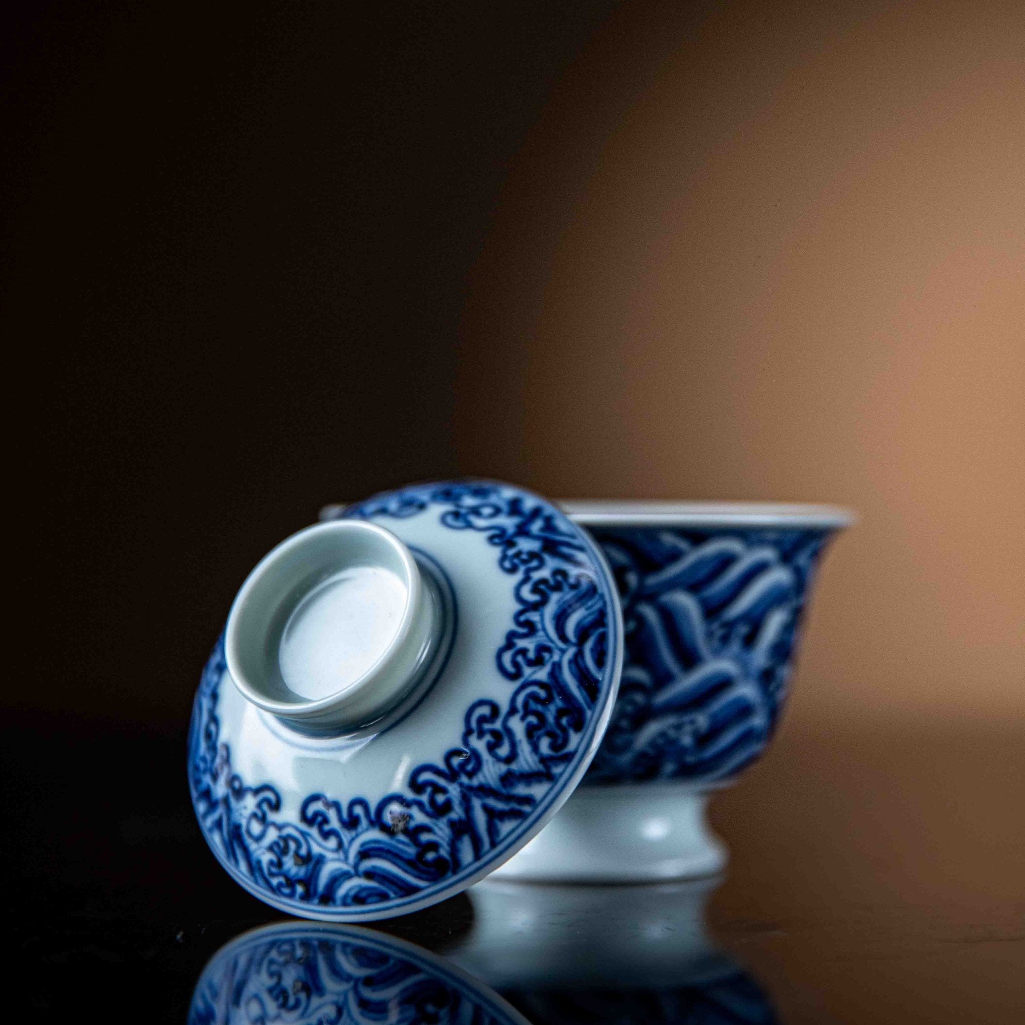 Jiang Ya Hai Shui 75cc - Jing De Zhen Porcelain Gaiwan - zycs_China