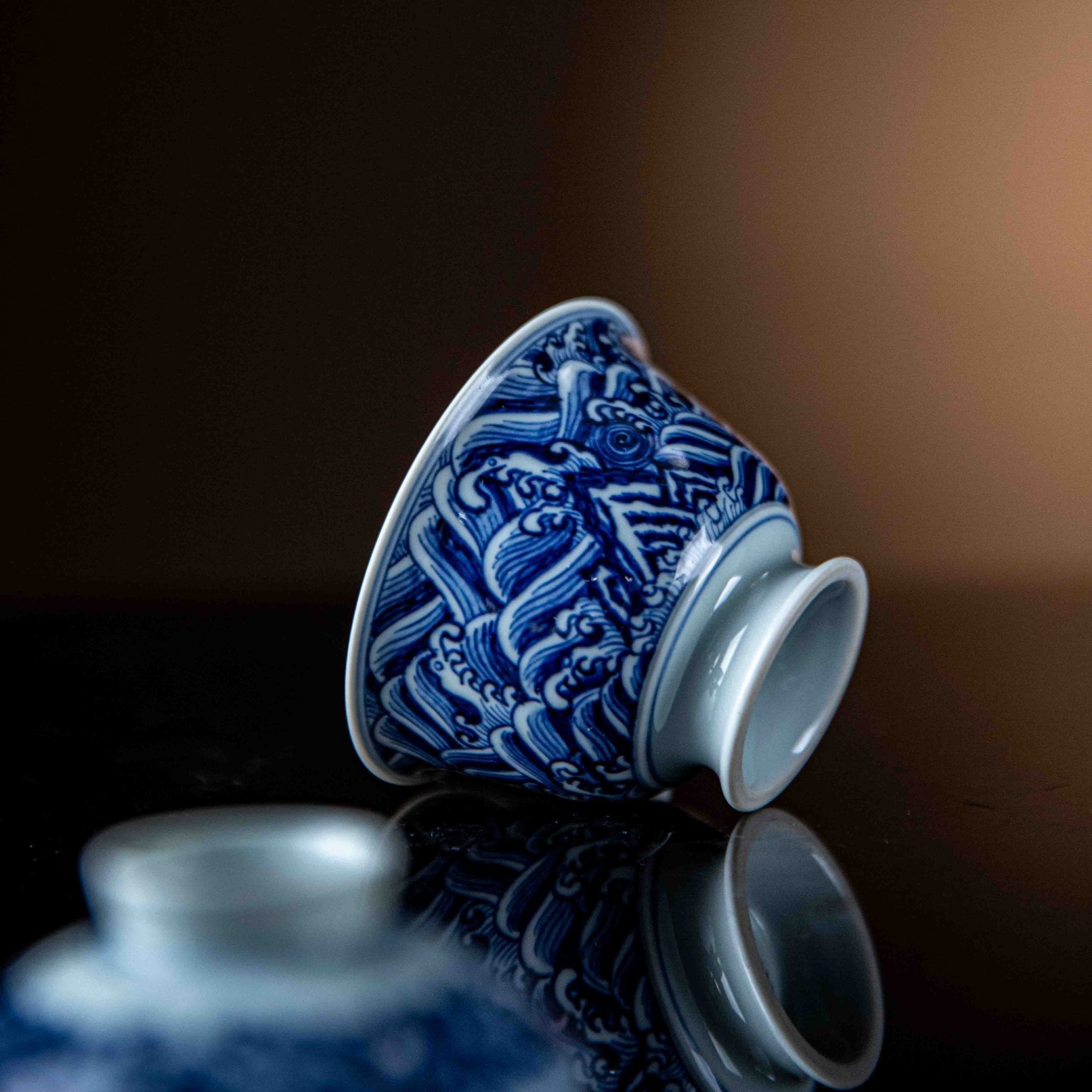 Jiang Ya Hai Shui 75cc - Jing De Zhen Porcelain Gaiwan - zycs_China