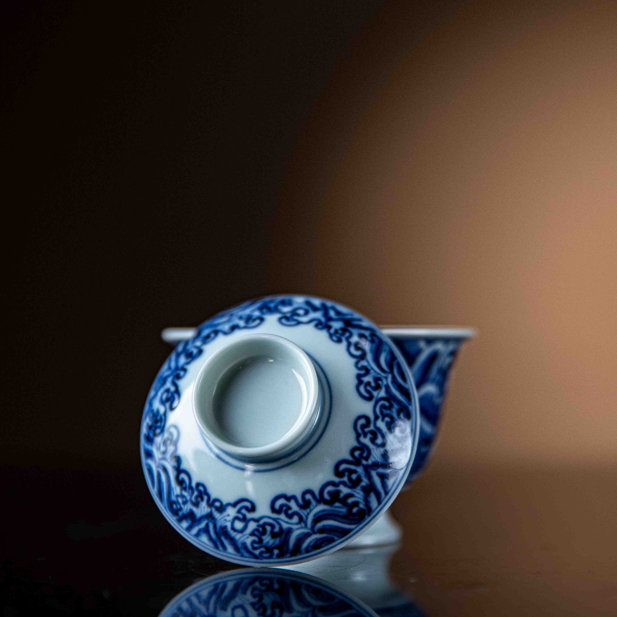 Jiang Ya Hai Shui 75cc - Jing De Zhen Porcelain Gaiwan - zycs_China