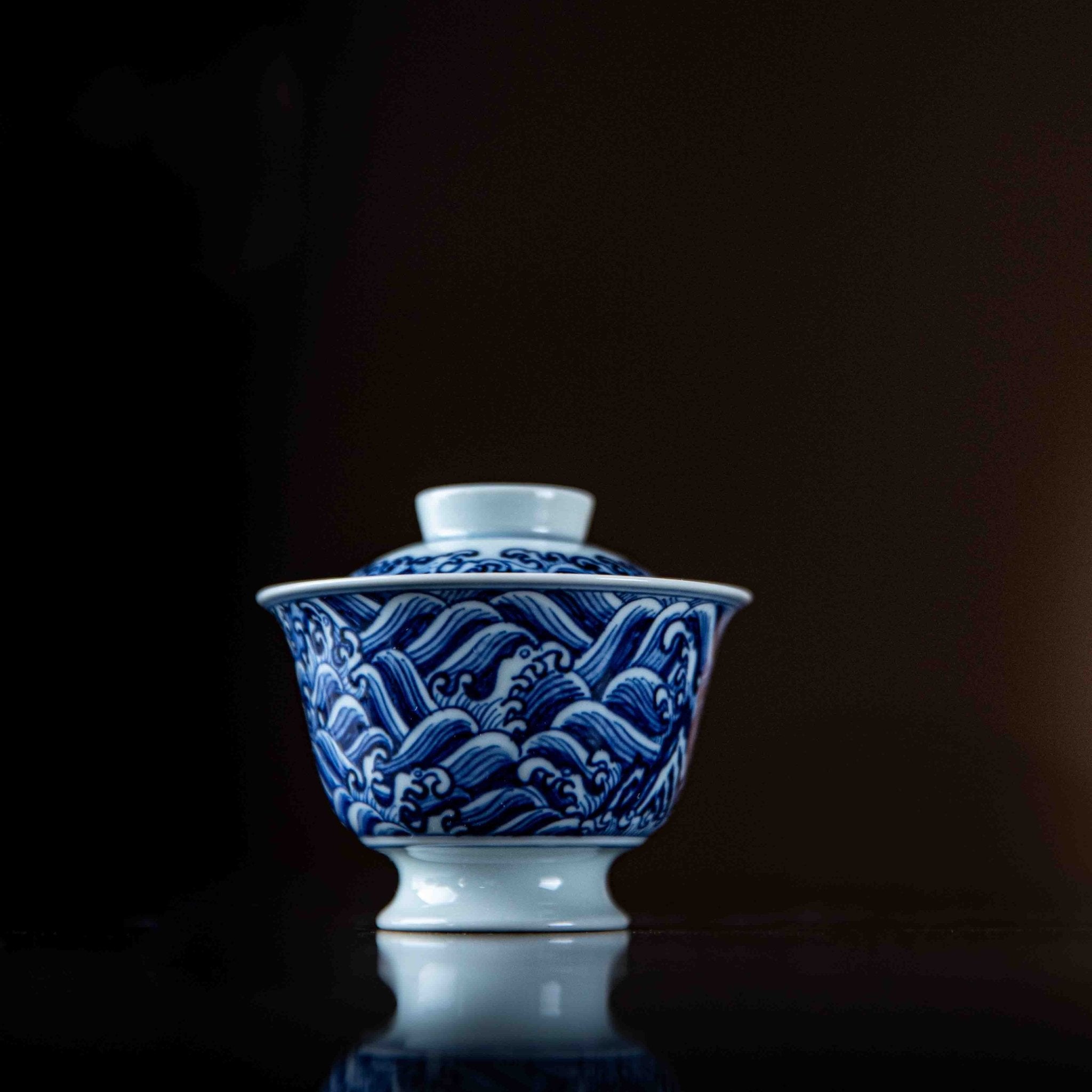 Jiang Ya Hai Shui 75cc - Jing De Zhen Porcelain Gaiwan - zycs_China