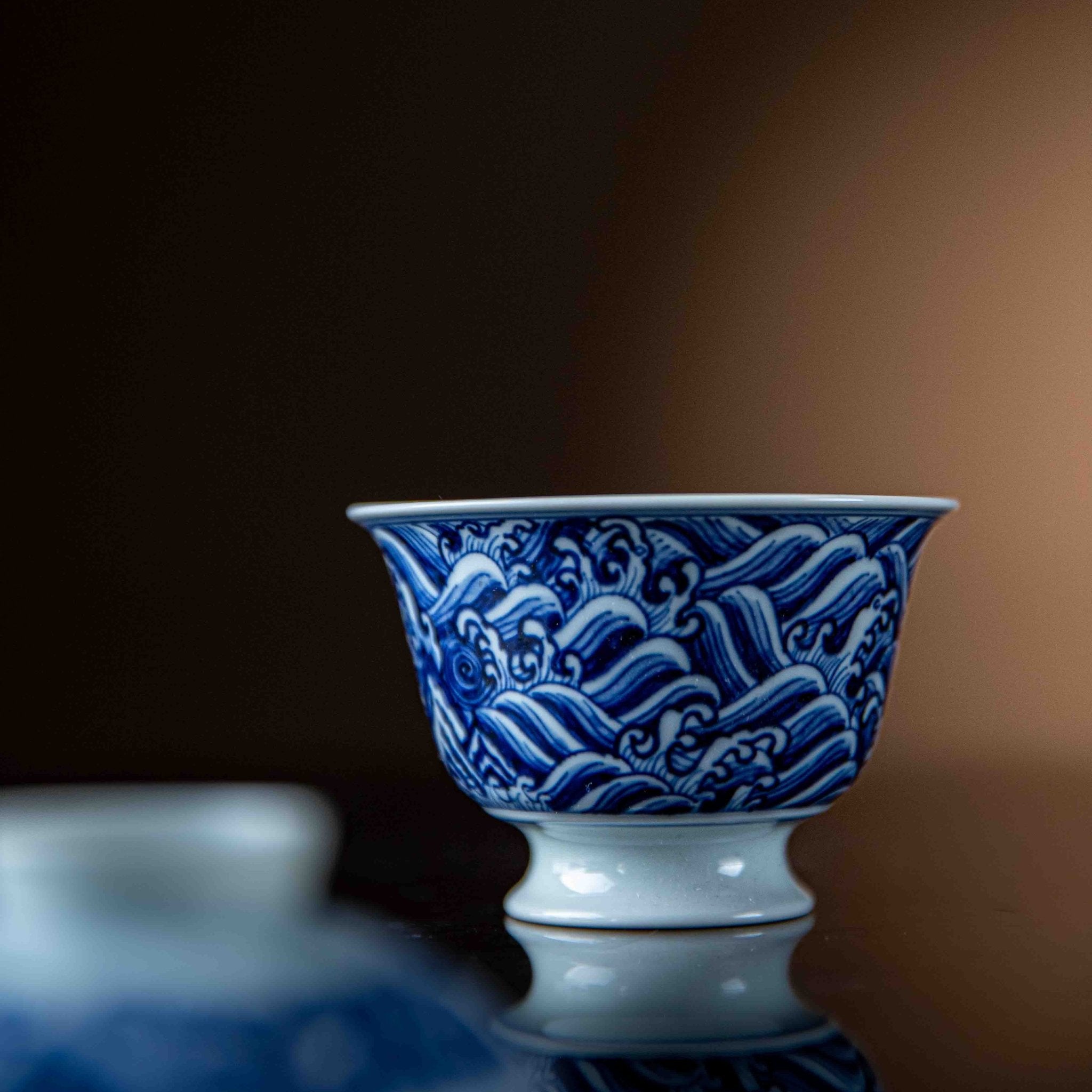 Jiang Ya Hai Shui 75cc - Jing De Zhen Porcelain Gaiwan - zycs_China