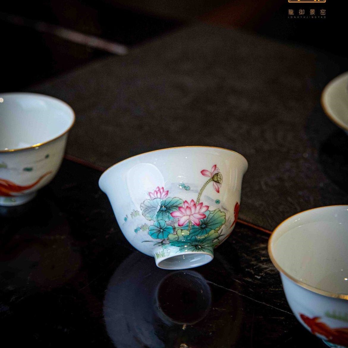 Jin Shang Tian Hua 130cc - Jing De Zhen Porcelain Gaiwan - zycs_China