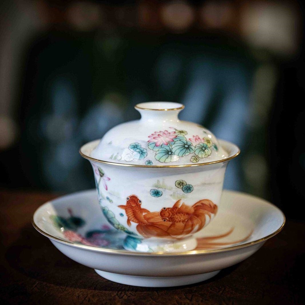 Jin Shang Tian Hua 130cc - Jing De Zhen Porcelain Gaiwan - zycs_China