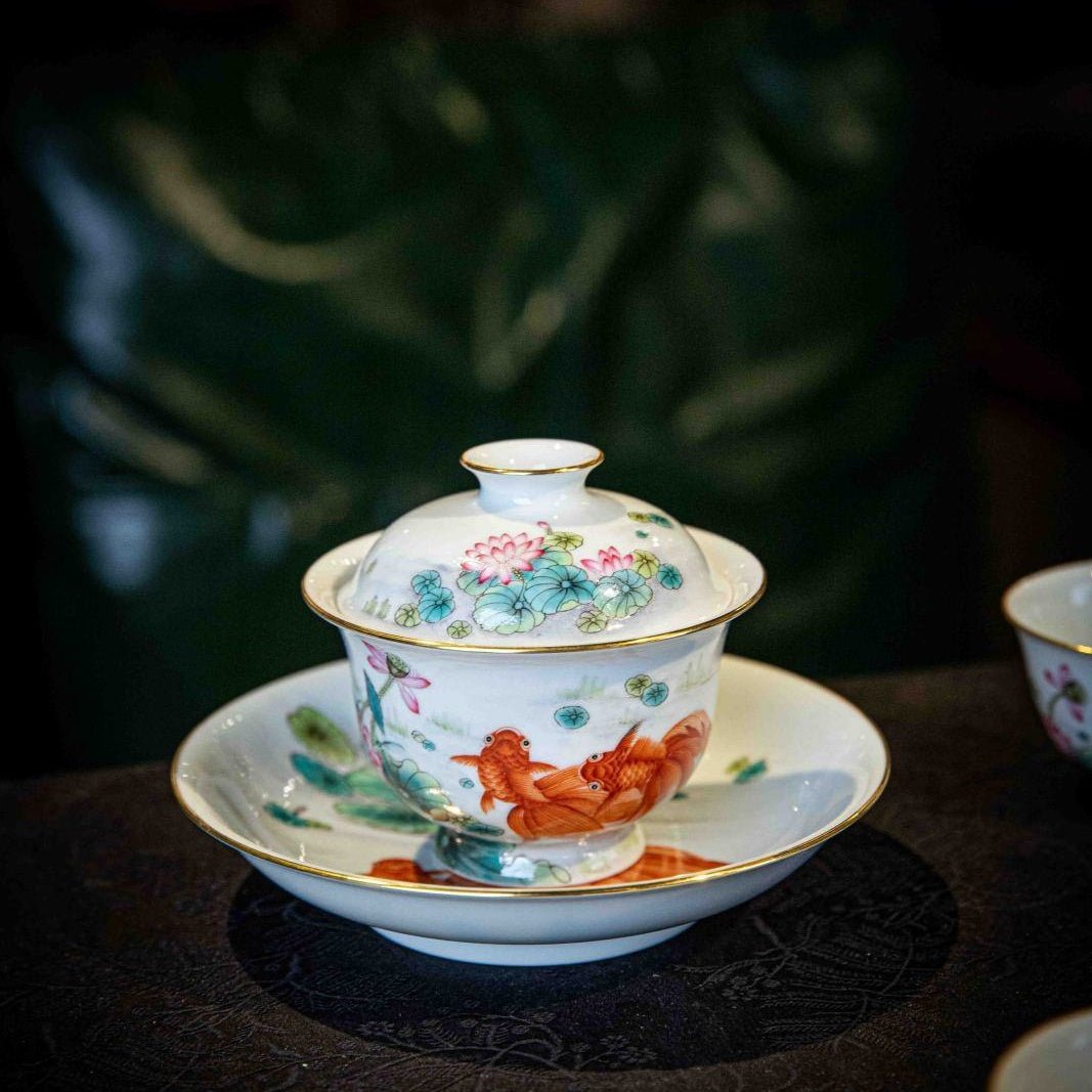 Jin Shang Tian Hua 130cc - Jing De Zhen Porcelain Gaiwan - zycs_China