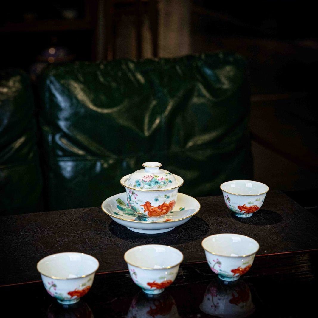 Jin Shang Tian Hua 130cc - Jing De Zhen Porcelain Gaiwan - zycs_China