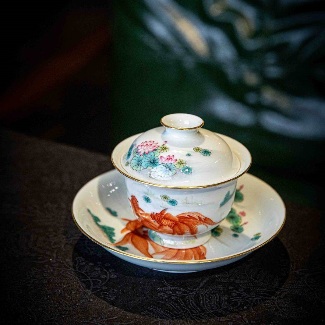 Jin Shang Tian Hua 130cc - Jing De Zhen Porcelain Gaiwan - zycs_China
