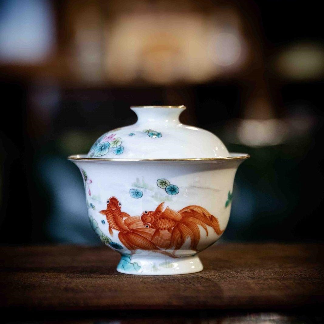 Jin Shang Tian Hua 130cc - Jing De Zhen Porcelain Gaiwan - zycs_China