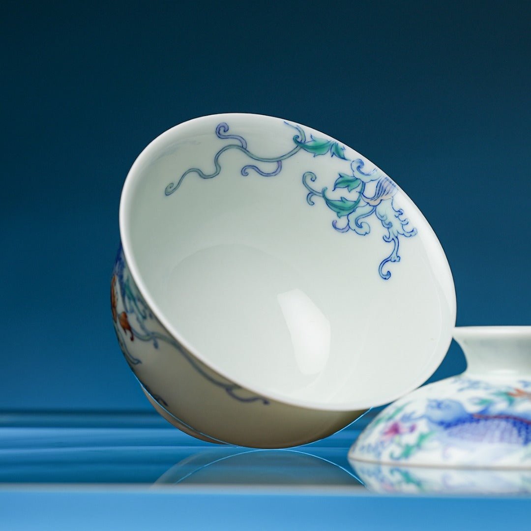 Jin Shang Tian Hua 165cc - Jing De Zhen Porcelain Gaiwan - zycs_China