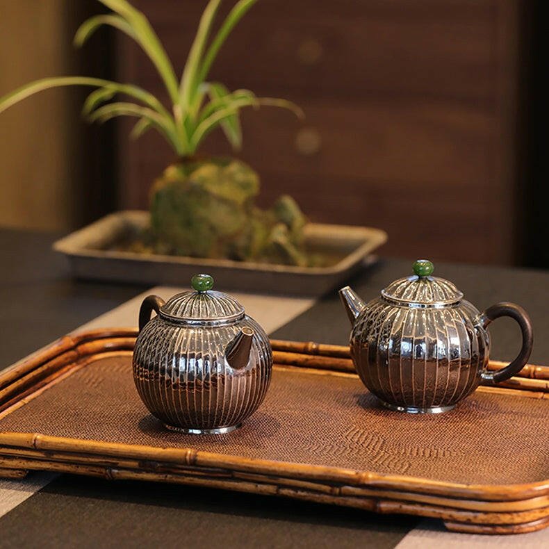 Jin Wen Ju Lun Zhu 200cc - Handmade silver pot - zycs_China