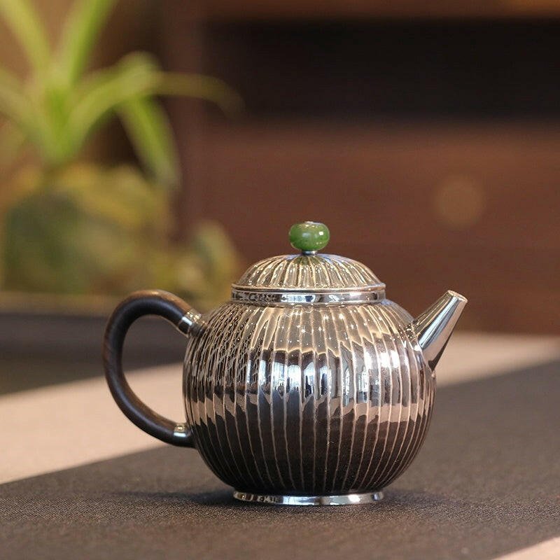 Jin Wen Ju Lun Zhu 200cc - Handmade silver pot - zycs_China