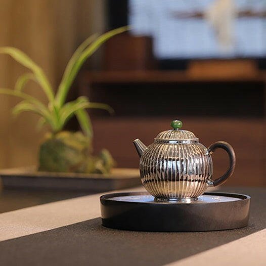Jin Wen Ju Lun Zhu 200cc - Handmade silver pot - zycs_China