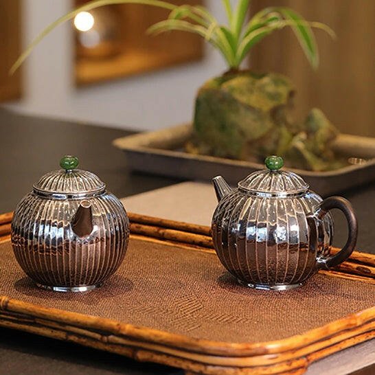 Jin Wen Ju Lun Zhu 200cc - Handmade silver pot - zycs_China
