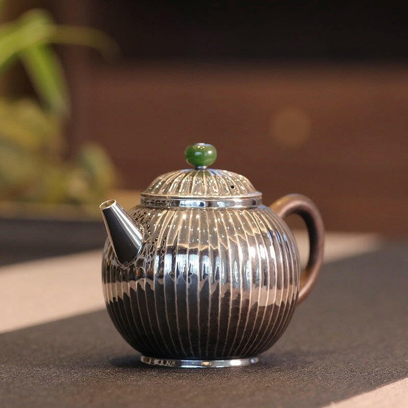 Jin Wen Ju Lun Zhu 200cc - Handmade silver pot - zycs_China