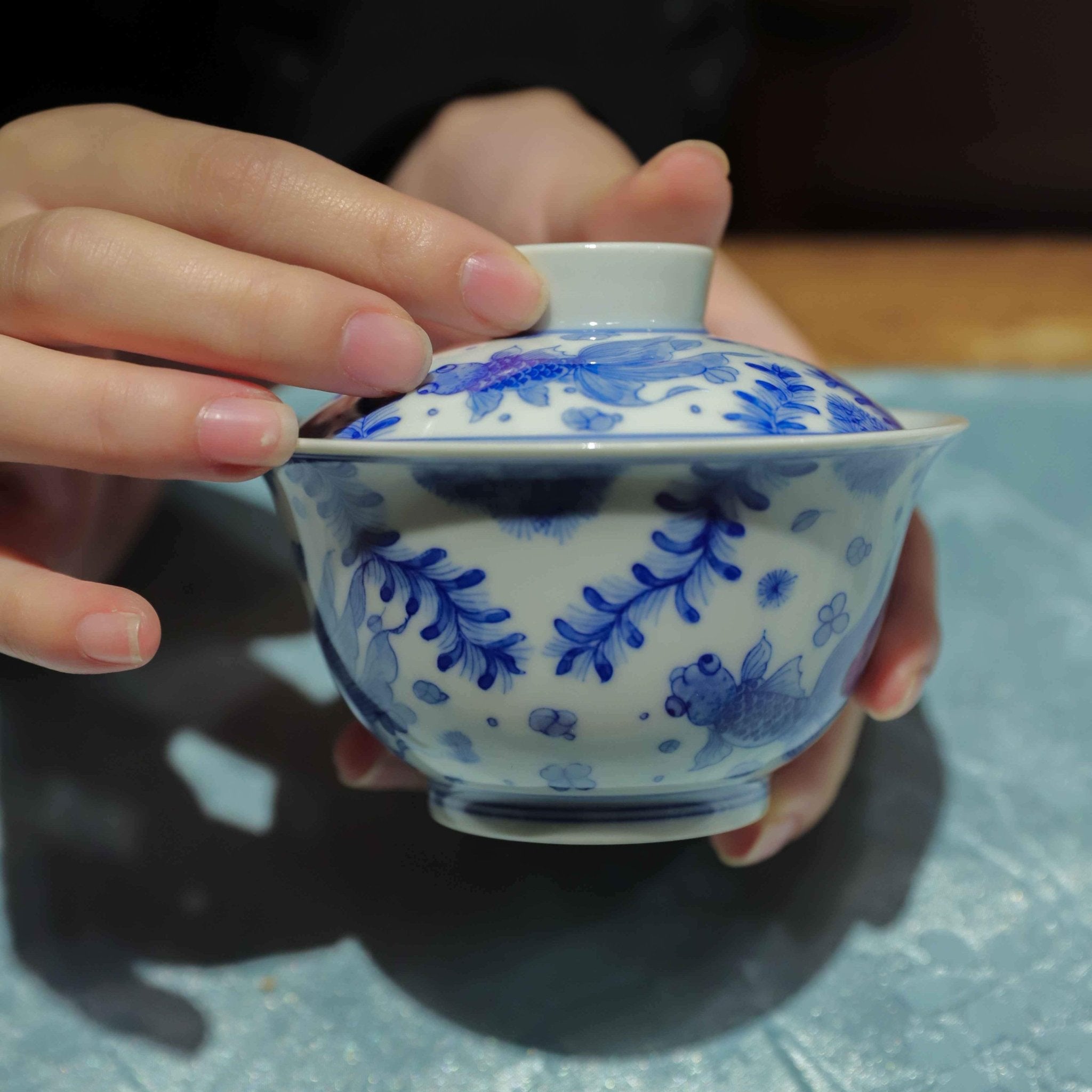 Jin Yu Man Tang 130cc - Jing De Zhen Porcelain Gaiwan - zycs_China