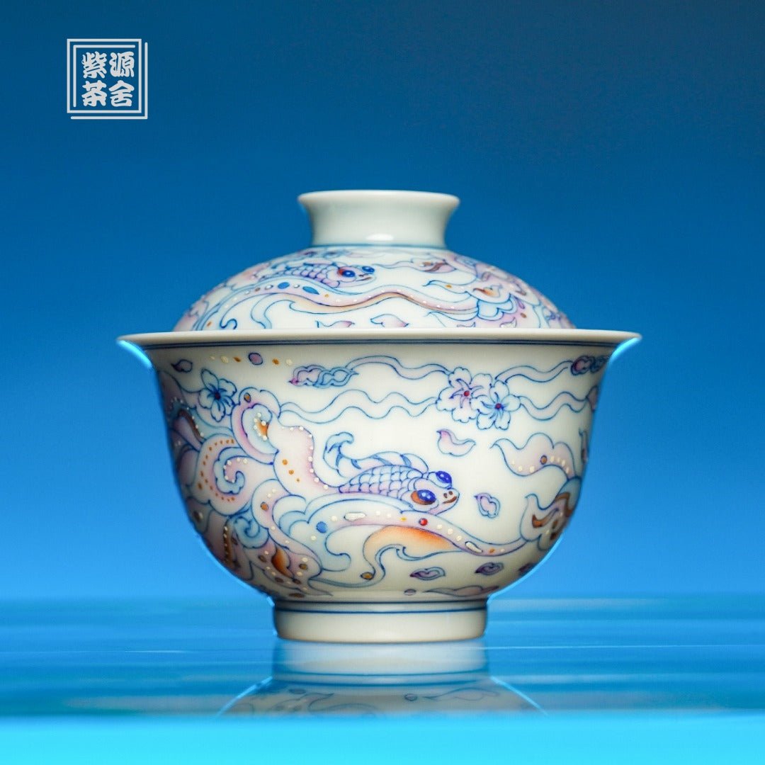 Jin Yu Man Tang 130cc - Jing De Zhen Porcelain Gaiwan - zycs_China