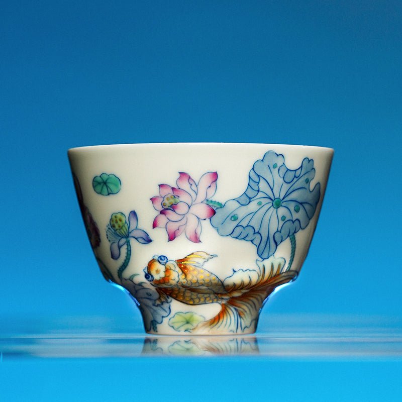 Jin Yu Xi Lian 120cc - Jing De Zhen Porcelain Gaiwan - zycs_China