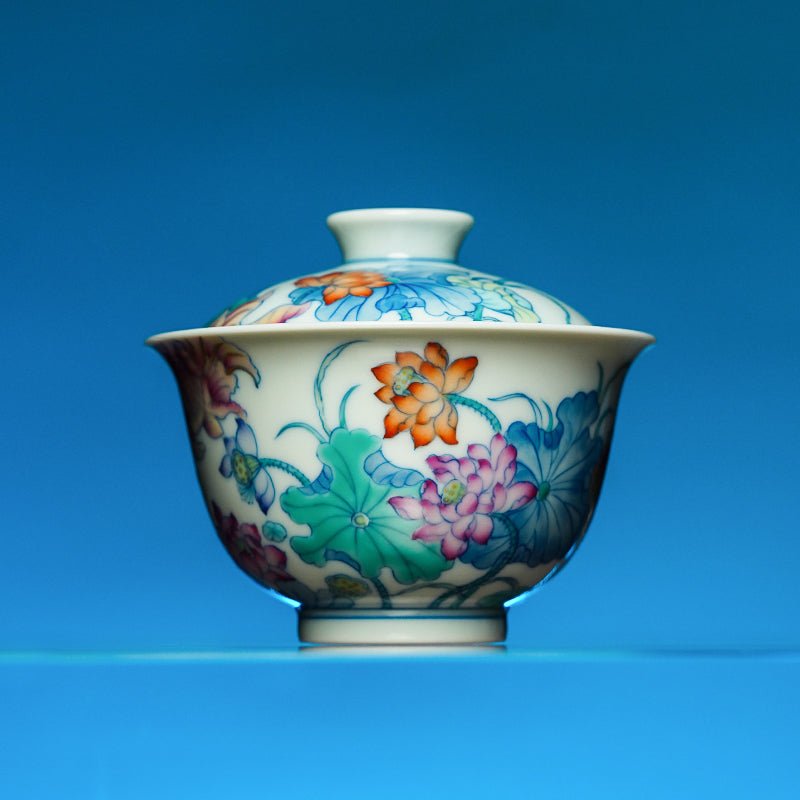 Jin Yu Xi Lian 120cc - Jing De Zhen Porcelain Gaiwan - zycs_China