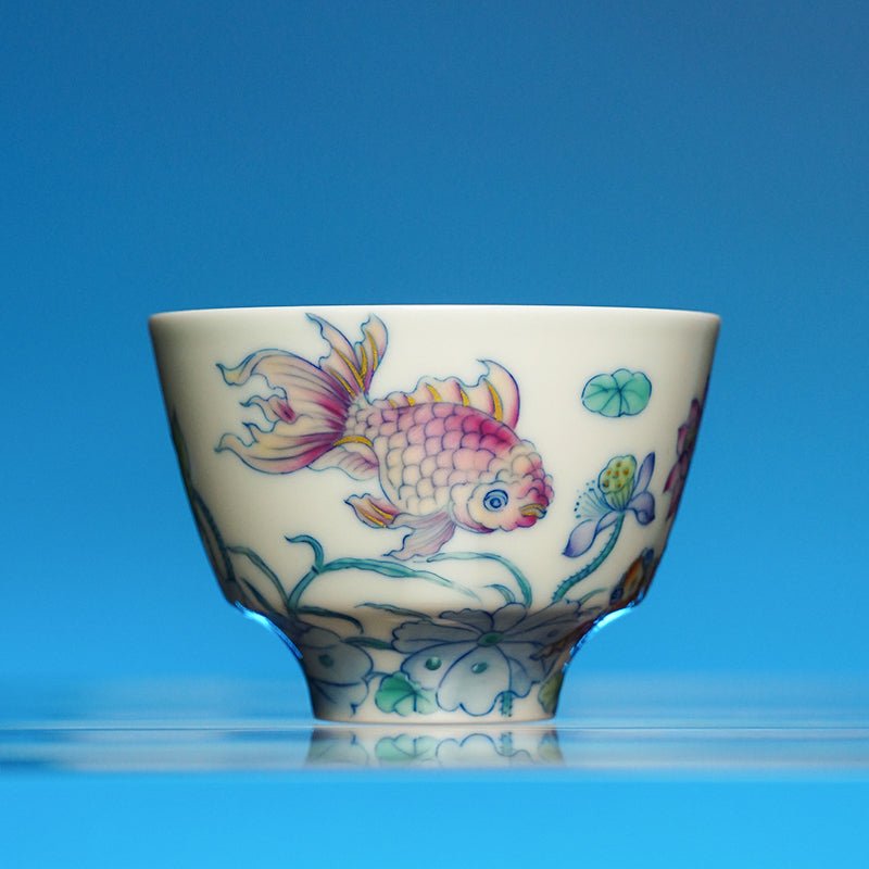 Jin Yu Xi Lian 120cc - Jing De Zhen Porcelain Gaiwan - zycs_China