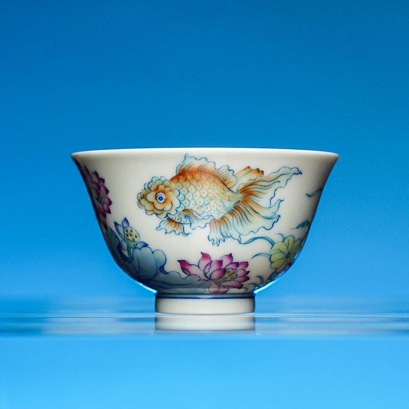 Jin Yu Xi Lian 120cc - Jing De Zhen Porcelain Gaiwan - zycs_China
