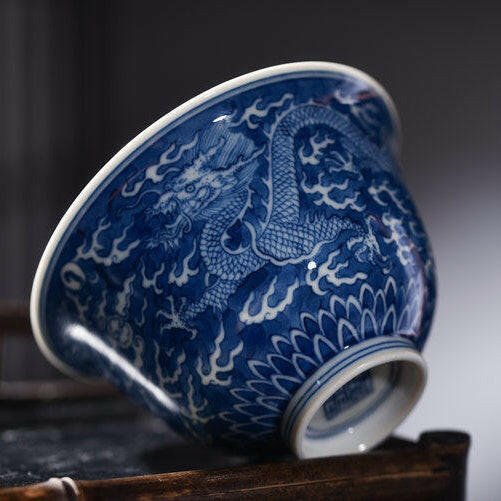 Lan Di Long Wen - Jing De Zhen Porcelain Gaiwan - zycs_China