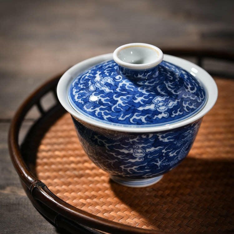 Lan Di Long Wen - Jing De Zhen Porcelain Gaiwan - zycs_China