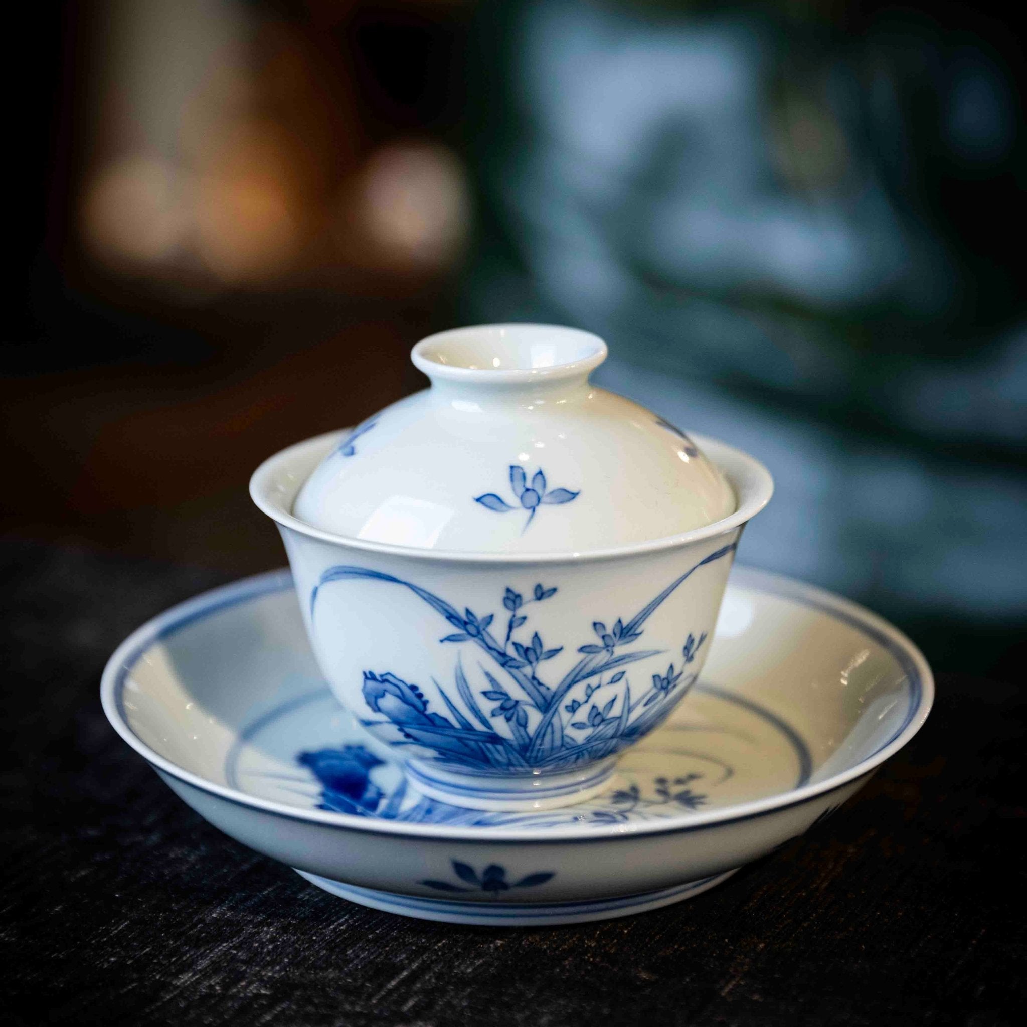 Lan Hua 120cc - Jing De Zhen Porcelain Gaiwan - zycs_China