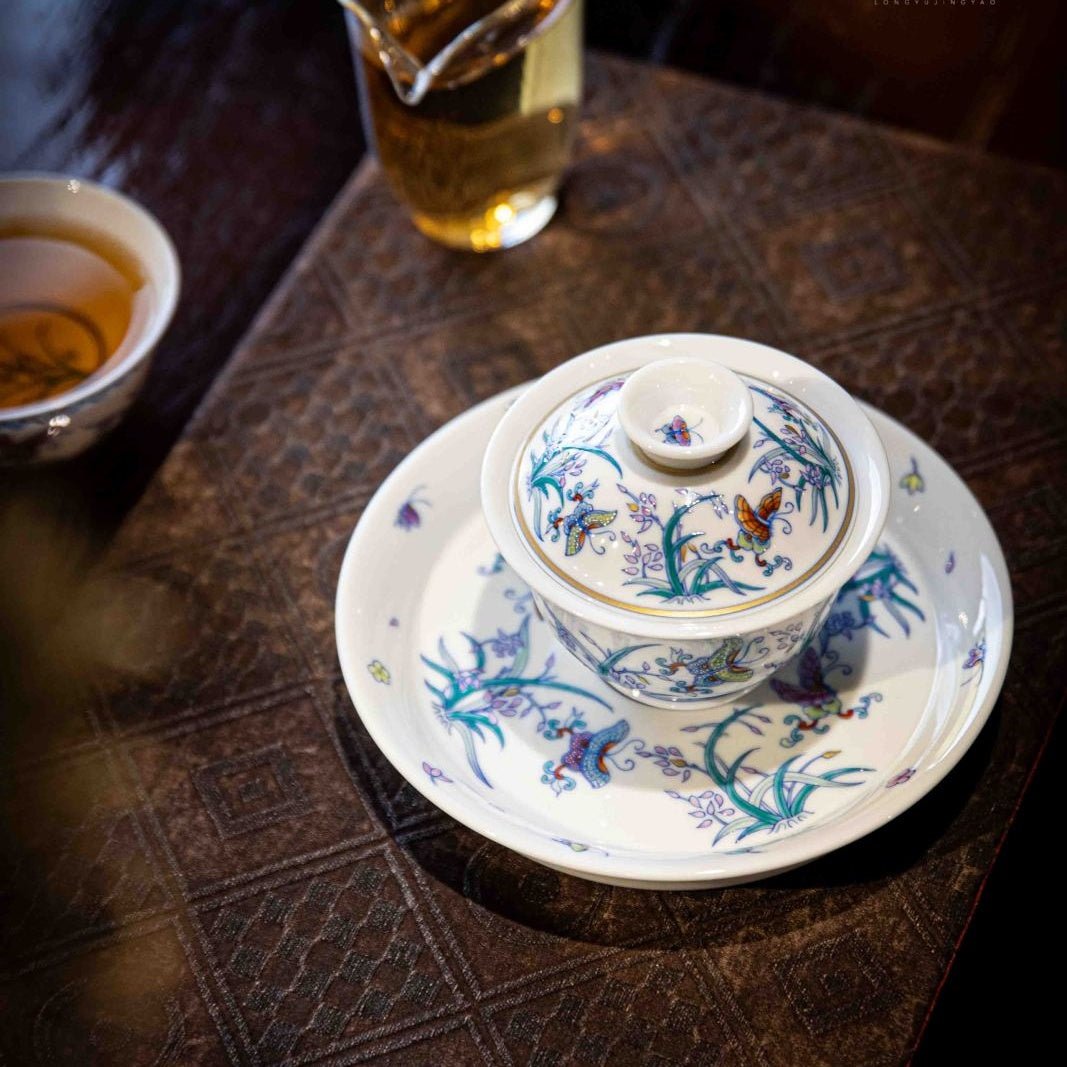 Lan Hua Hu Die 125cc - Jing De Zhen Porcelain Gaiwan - zycs_China