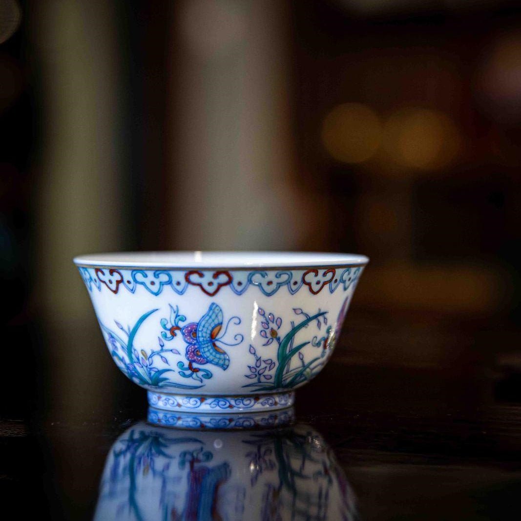 Lan Hua Hu Die 125cc - Jing De Zhen Porcelain Gaiwan - zycs_China