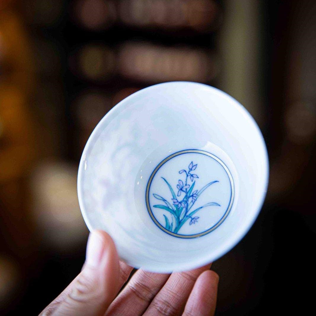 Lan Hua Hu Die 125cc - Jing De Zhen Porcelain Gaiwan - zycs_China