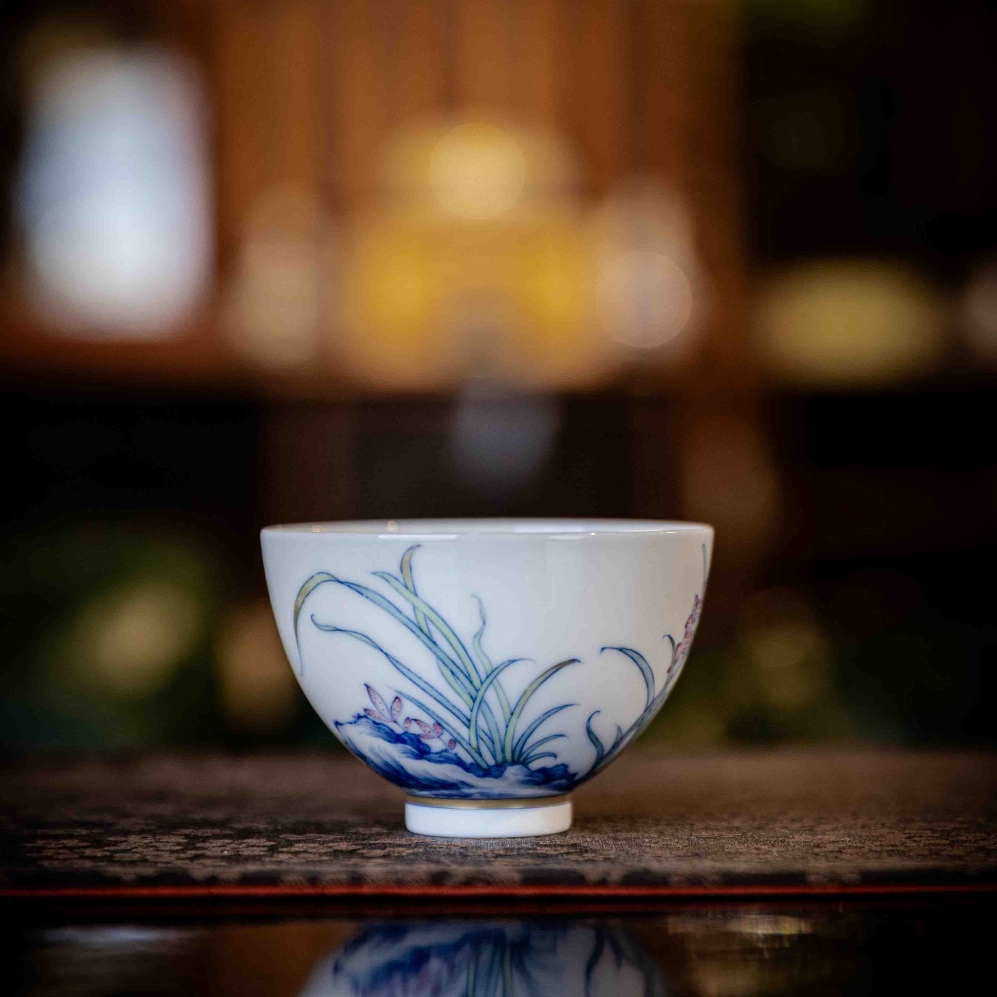 Lan Hua Hu Die 160cc - Jing De Zhen Porcelain Gaiwan - zycs_China