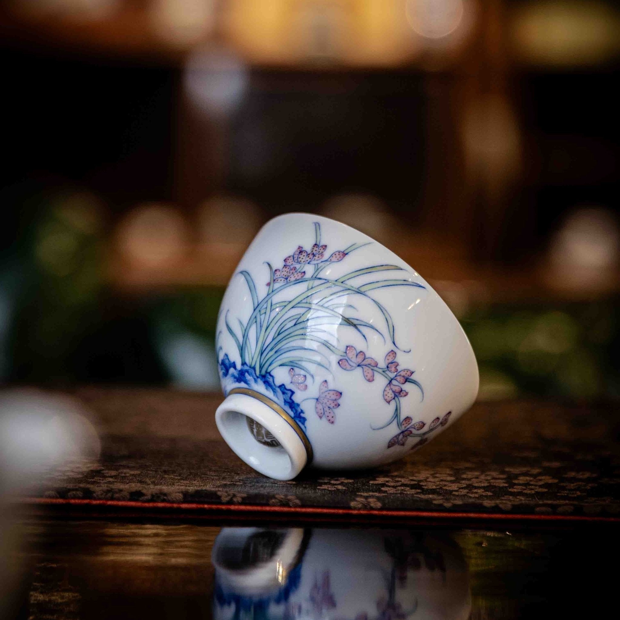 Lan Hua Hu Die 160cc - Jing De Zhen Porcelain Gaiwan - zycs_China