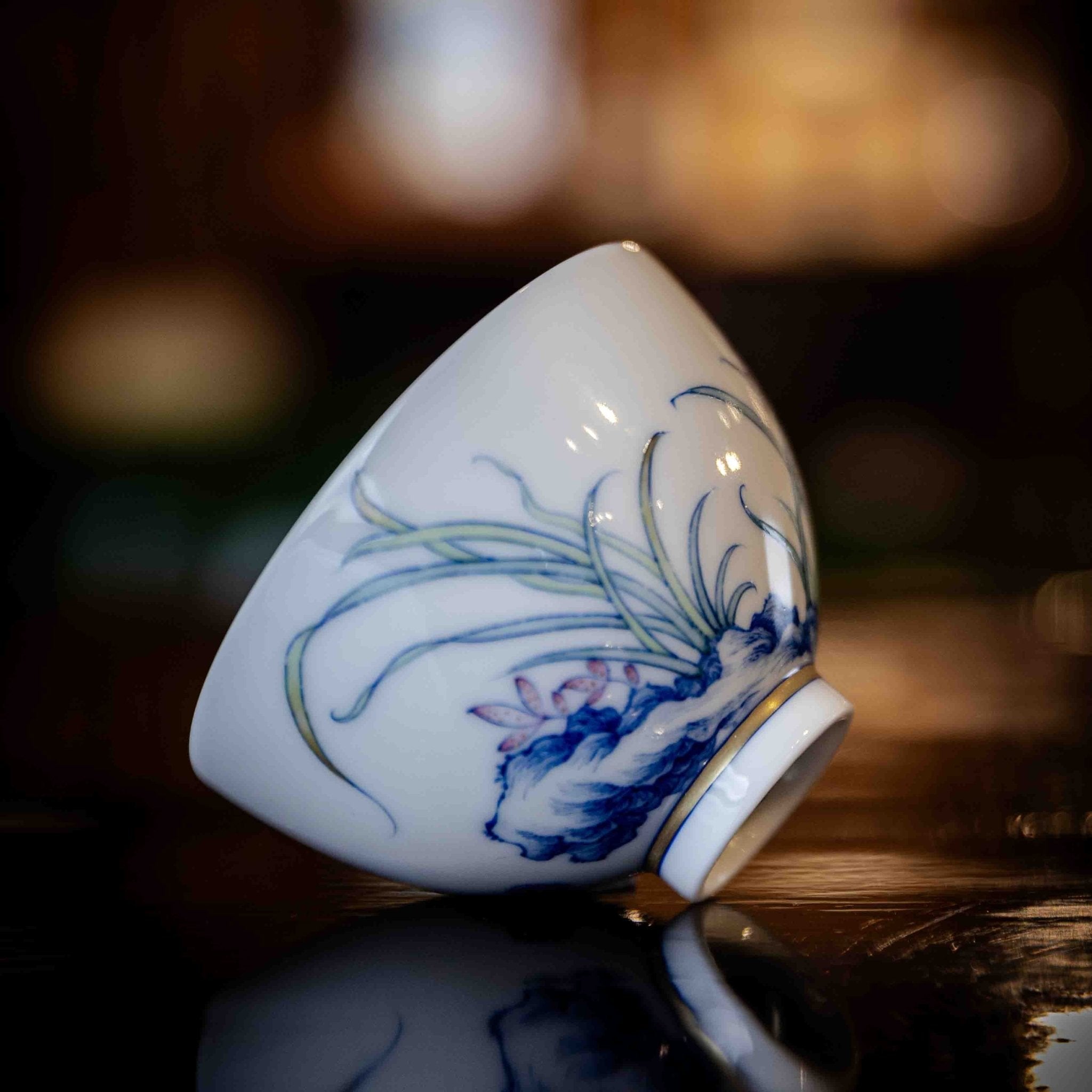 Lan Hua Hu Die 160cc - Jing De Zhen Porcelain Gaiwan - zycs_China