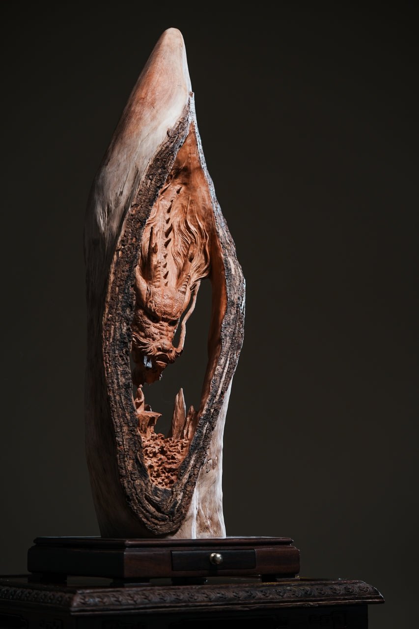 Lao Long Pan Mu - Wood Sculpture - zycs_China