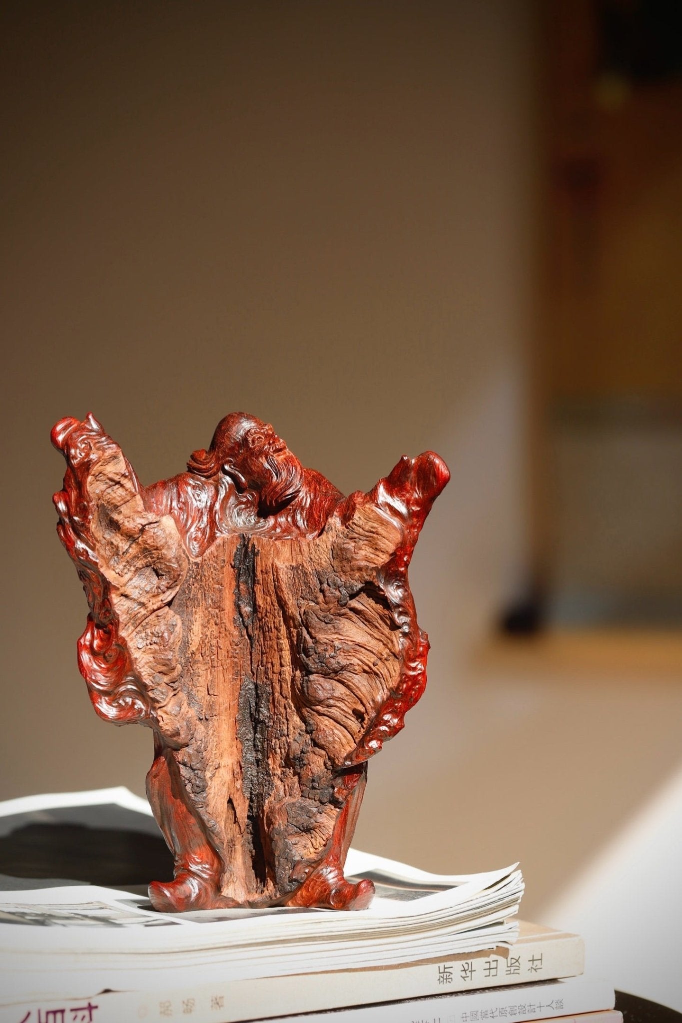 Lao Zi Wen Tian - Wood Sculpture - zycs_China