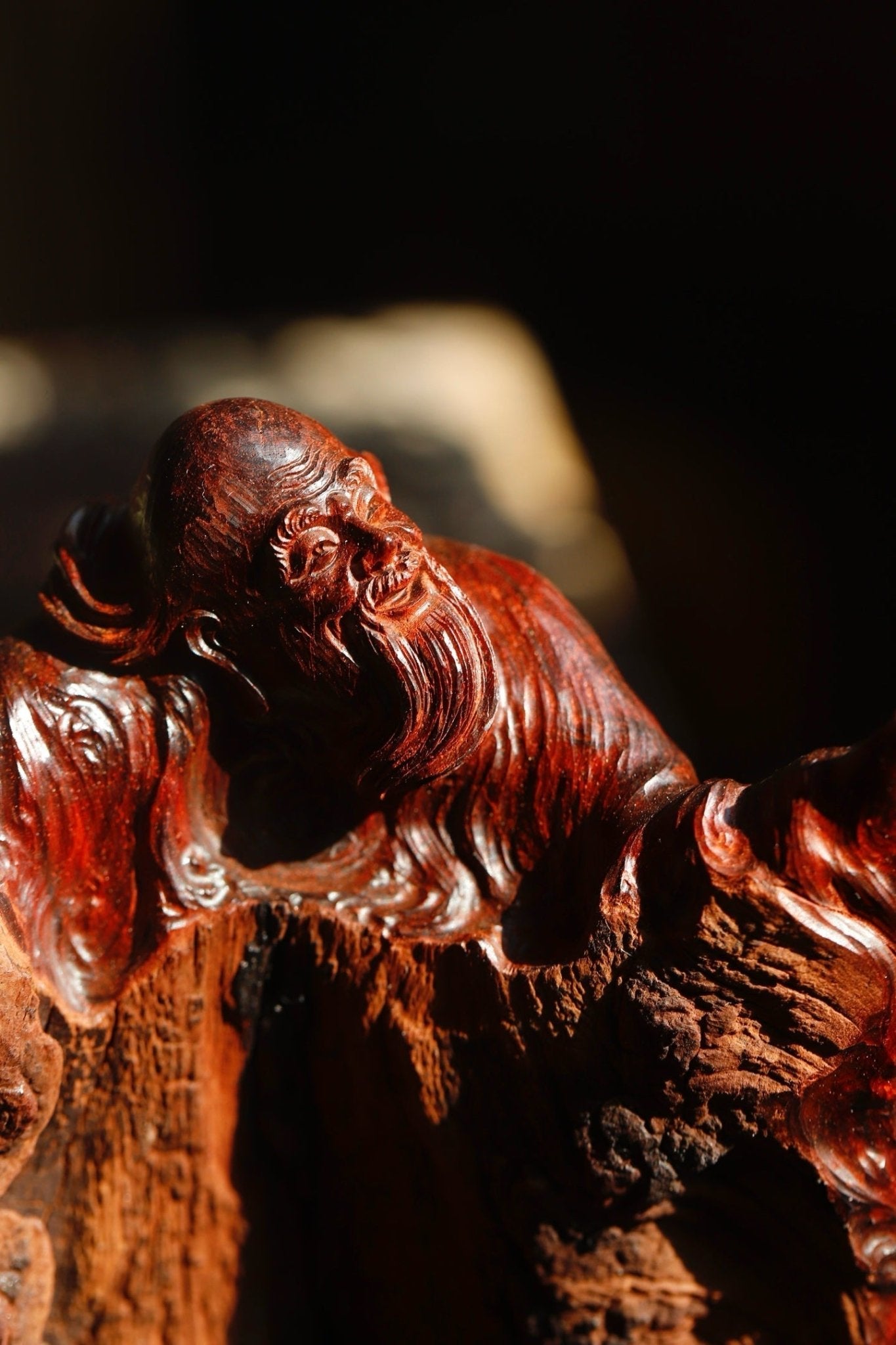 Lao Zi Wen Tian - Wood Sculpture - zycs_China