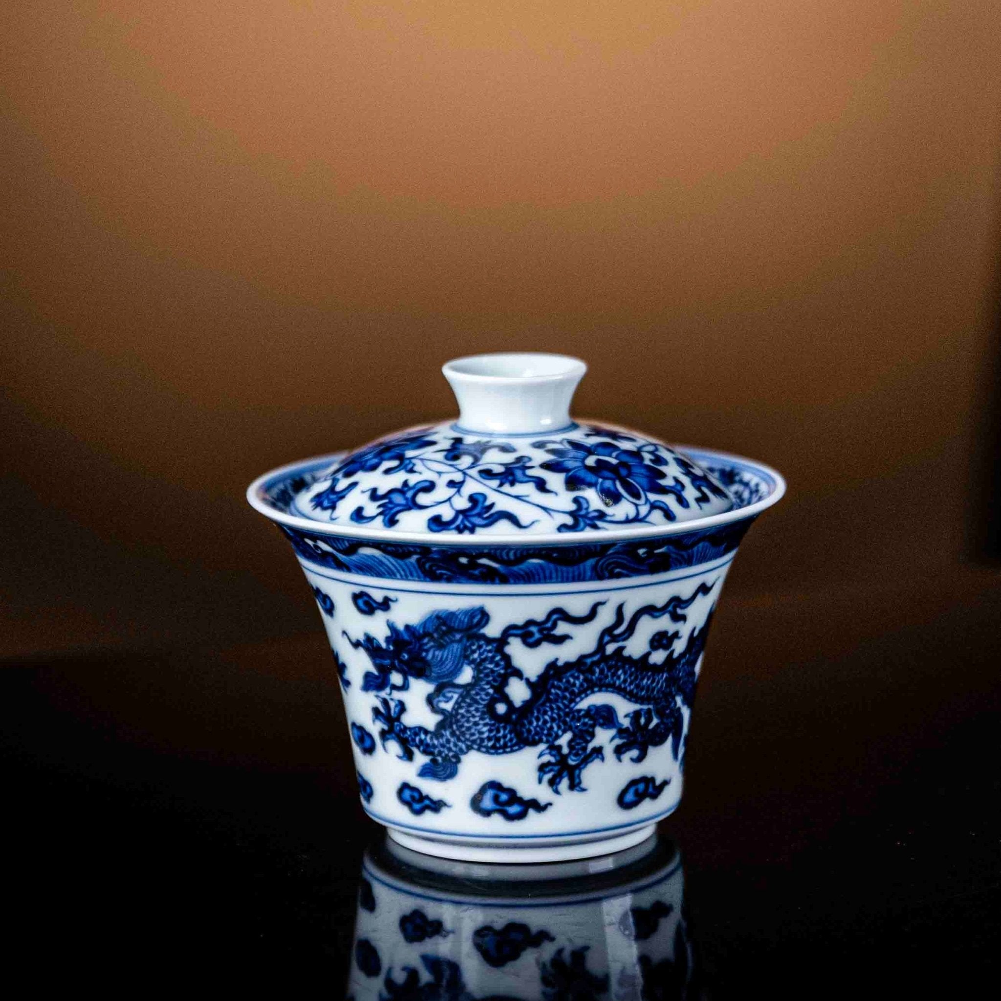 Long Chuan Hua 120cc - Jing De Zhen Porcelain Gaiwan - zycs_China
