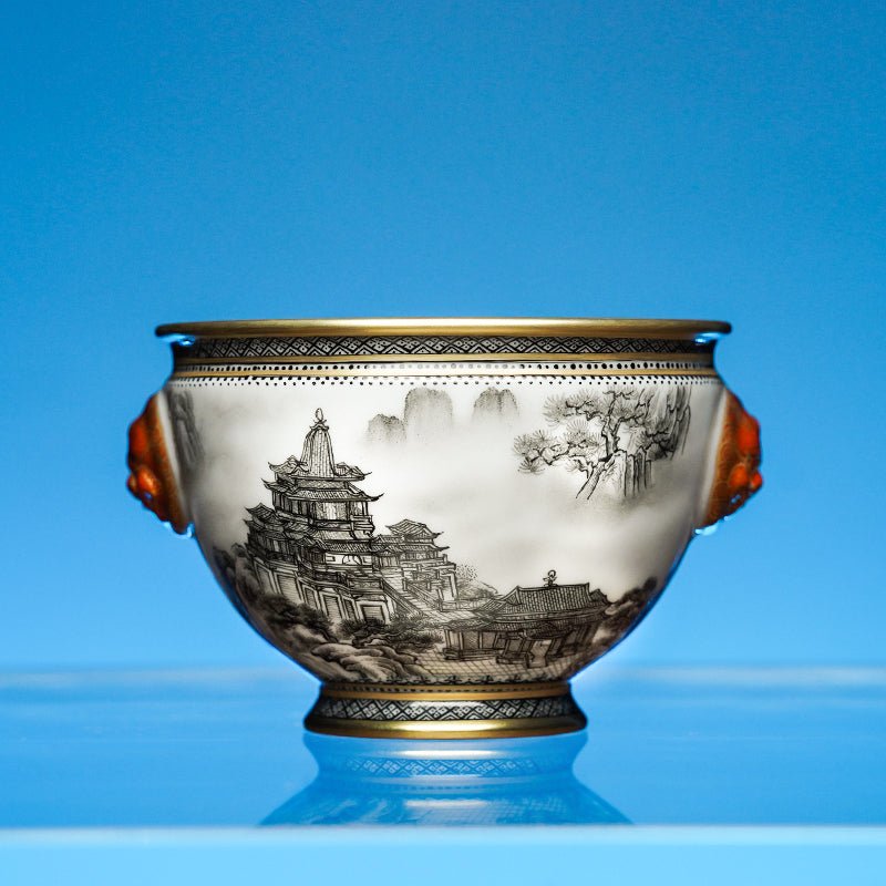 Lou Ge Shan Shui 140cc - Jing De Zhen Porcelain Gaiwan - zycs_China