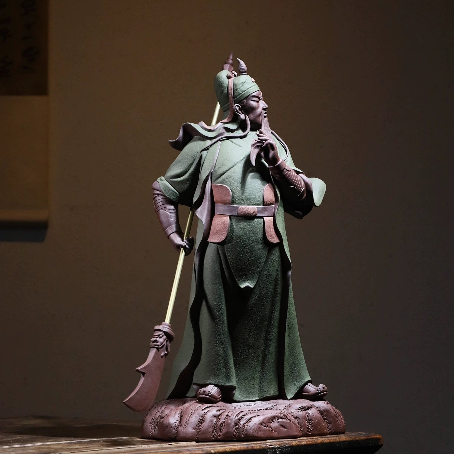 Lv Pao Guan Gong - Zisha Sculpture - zycs_China