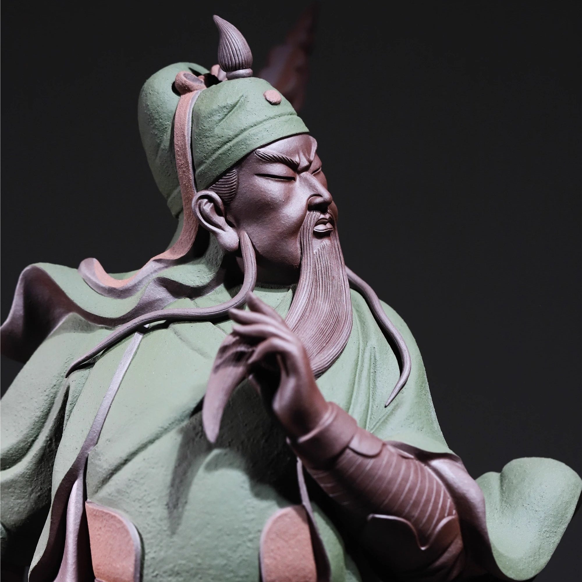 Lv Pao Guan Gong - Zisha Sculpture - zycs_China