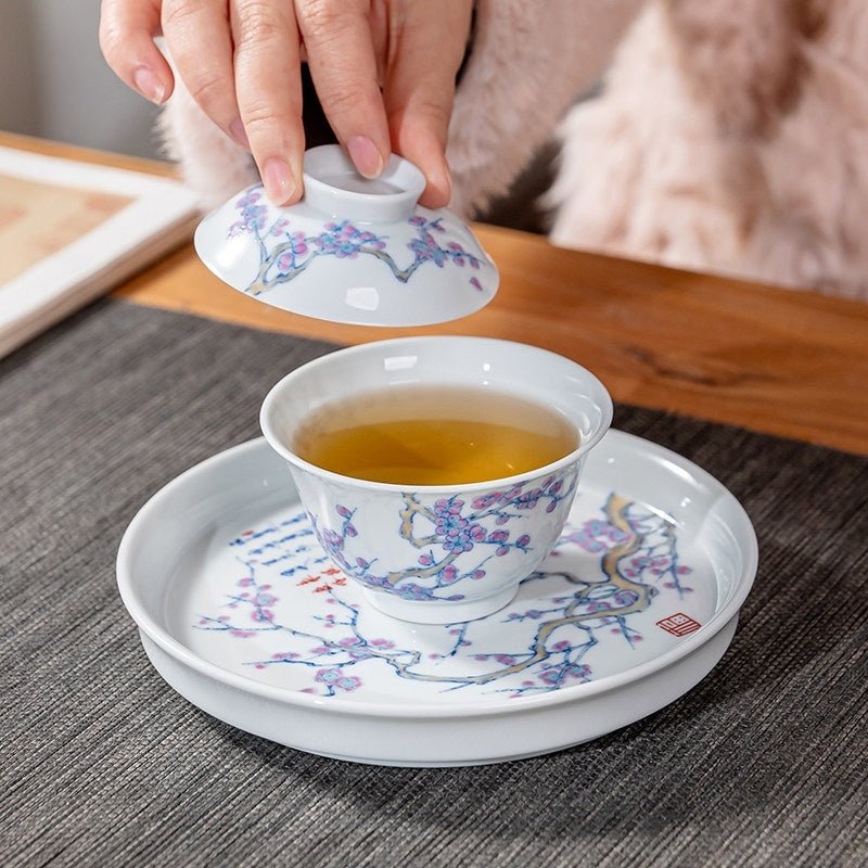 Mei Hua 140cc - Jing De Zhen Porcelain Gaiwan - zycs_China