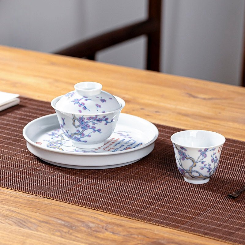 Mei Hua 140cc - Jing De Zhen Porcelain Gaiwan - zycs_China