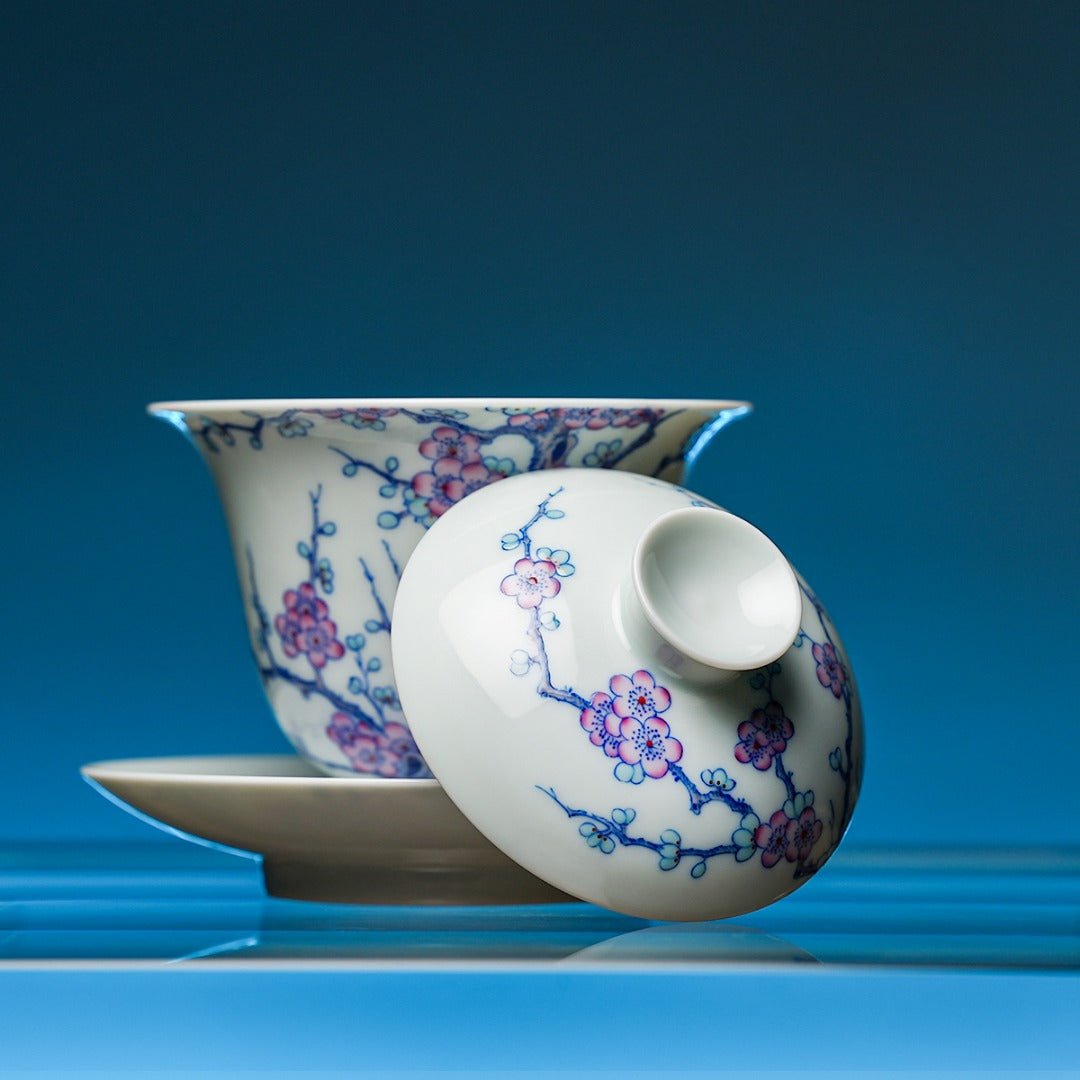 Mei Kai Wu Fu 145cc - Jing De Zhen Porcelain Gaiwan - zycs_China