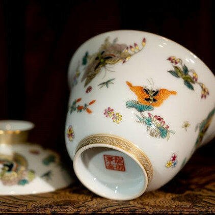 Miao Jin Die Lian Hua - Jing De Zhen Porcelain Gaiwan - zycs_China