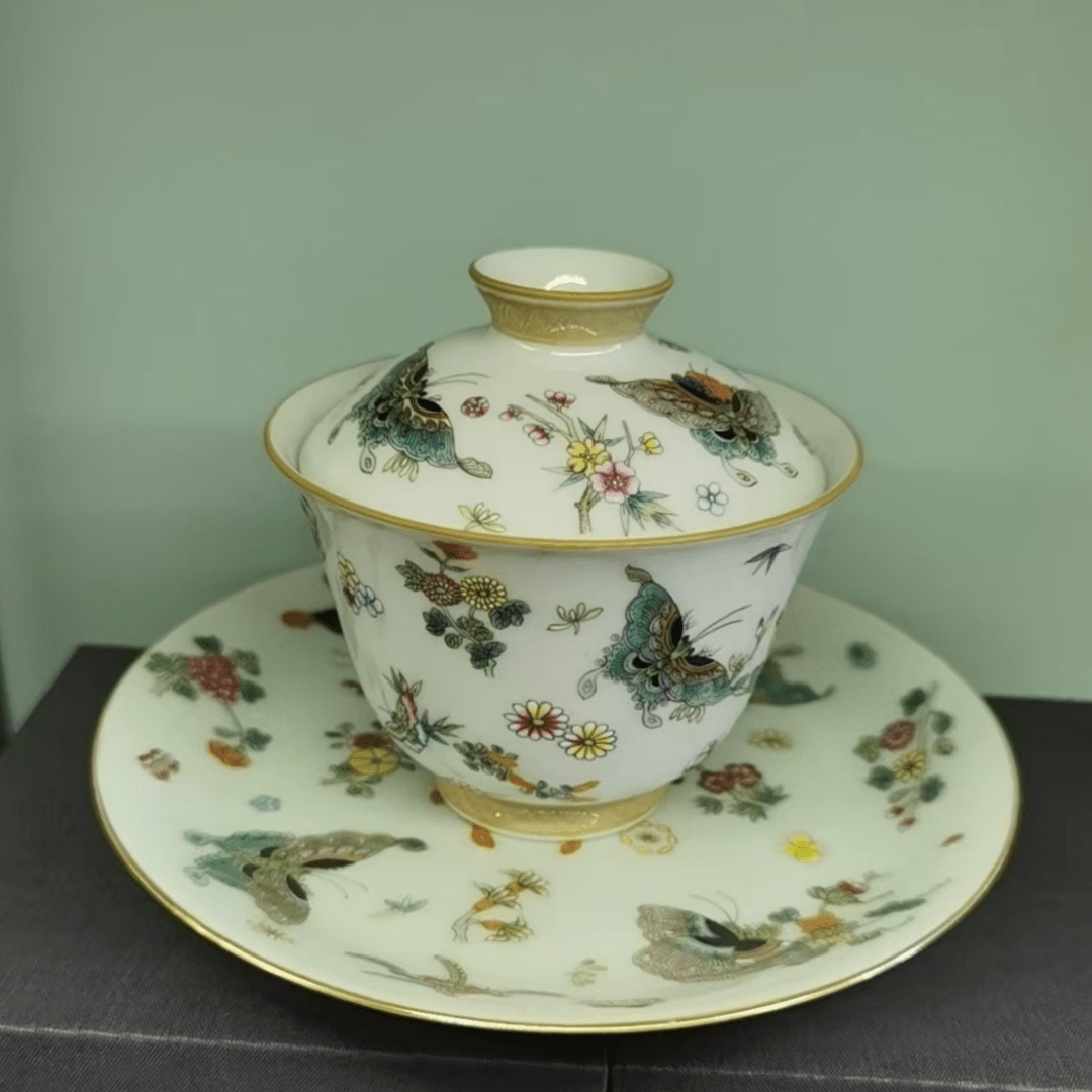 Miao Jin Die Lian Hua - Jing De Zhen Porcelain Gaiwan - zycs_China