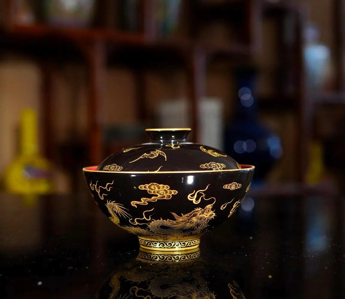 Miao Jin Shuang Long Wen - Jing De Zhen Porcelain Gaiwan - zycs_China - tea - teapot
