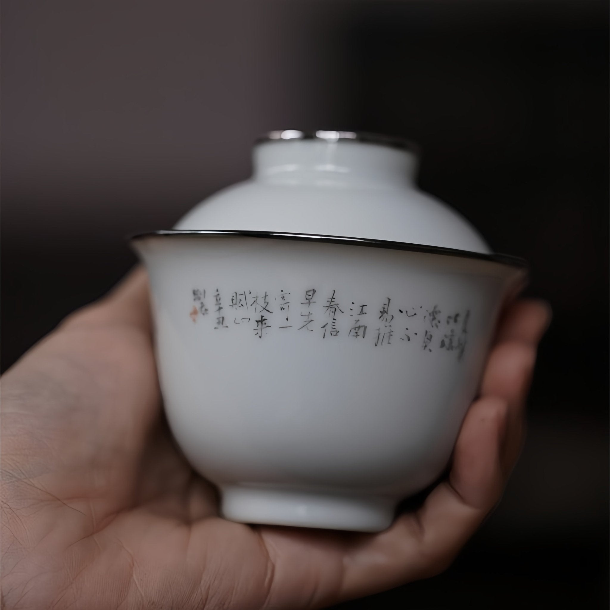 Mo Cai Mei Hua 110cc - Jing De Zhen Porcelain Gaiwan - zycs_China