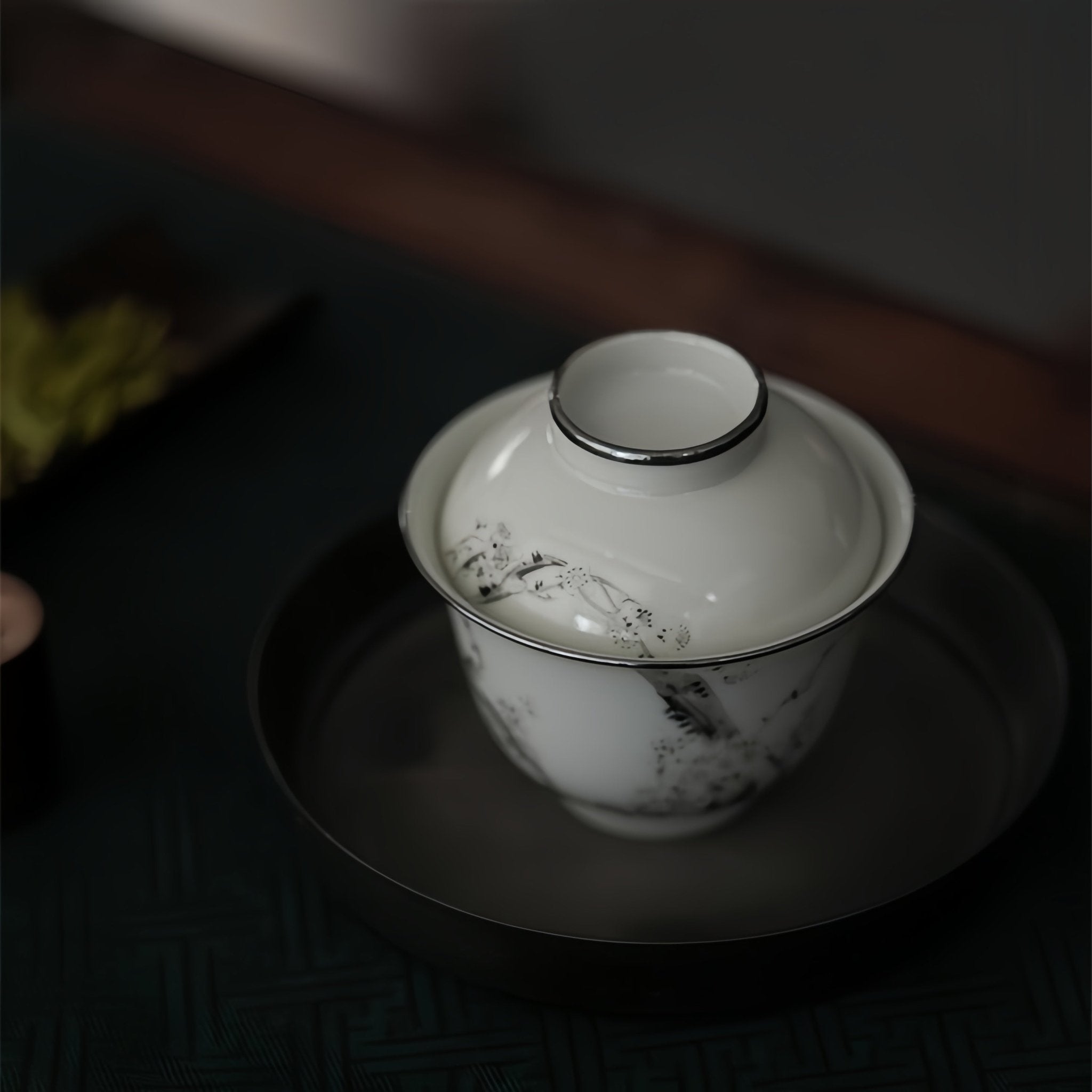 Mo Cai Mei Hua 110cc - Jing De Zhen Porcelain Gaiwan - zycs_China